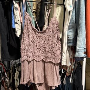 Maurices Mauve Lace Camisole Top